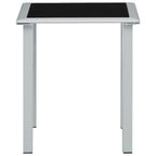 vidaXL Gartentisch Schwarz und Silbern 41x41x45 cm Stahl und Glas
