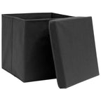 vidaXL Aufbewahrungsboxen mit Deckeln 4 Stk. 28x28x28 cm Schwarz