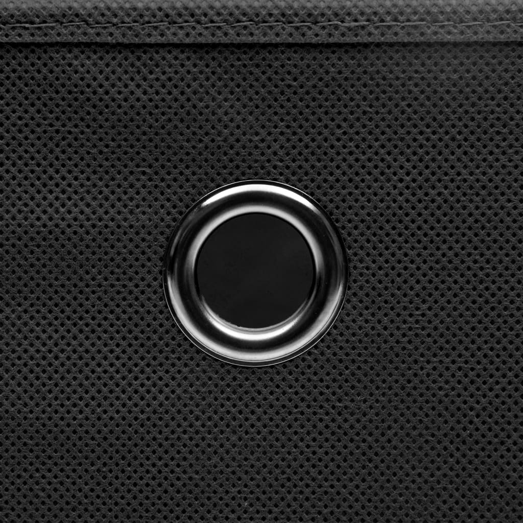 vidaXL Aufbewahrungsboxen mit Deckeln 10 Stk. 28x28x28 cm Schwarz