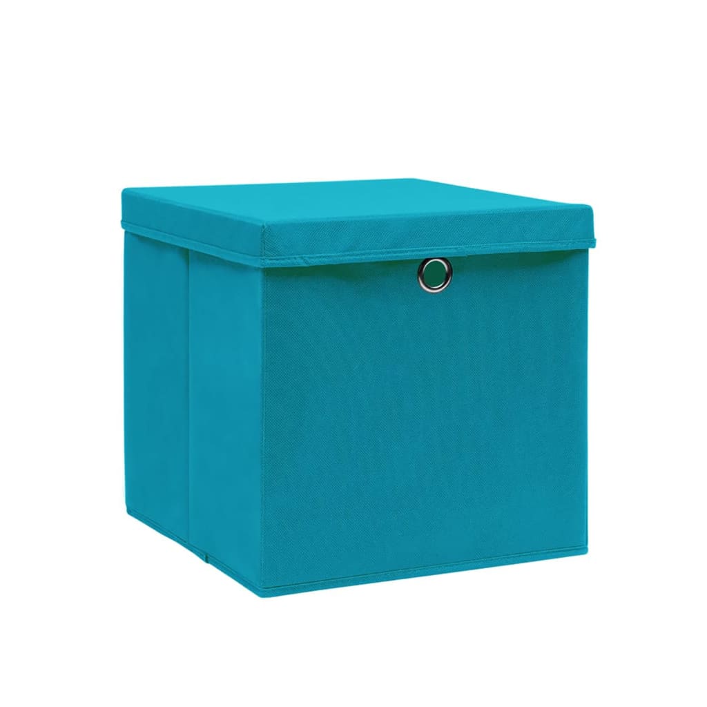 vidaXL Aufbewahrungsboxen mit Deckeln 4 Stk. 28x28x28 cm Babyblau