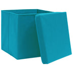 vidaXL Aufbewahrungsboxen mit Deckeln 10 Stk. 28x28x28 cm Babyblau