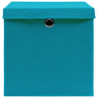 vidaXL Aufbewahrungsboxen mit Deckeln 10 Stk. 28x28x28 cm Babyblau