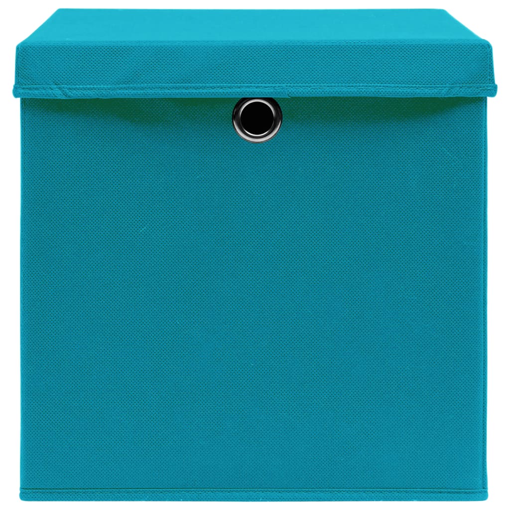 vidaXL Aufbewahrungsboxen mit Deckeln 10 Stk. 28x28x28 cm Babyblau