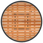 vidaXL Garten-Esstisch Schwarz Ø 70 cm Poly Rattan Massivholz Akazie