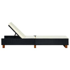 vidaXL Sonnenliege mit Auflage Poly Rattan Schwarz