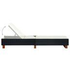 vidaXL Sonnenliege mit Auflage Poly Rattan Schwarz