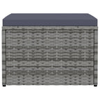 vidaXL Outdoor-Fußhocker mit Kissen Grau Polyrattan