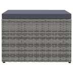 vidaXL Outdoor-Fußhocker mit Kissen Grau Polyrattan