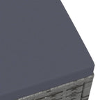 vidaXL Outdoor-Fußhocker mit Kissen Grau Polyrattan