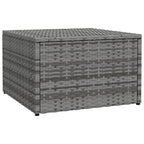 vidaXL Outdoor-Fußhocker mit Kissen Grau Polyrattan