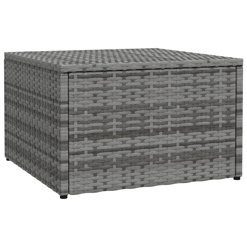 vidaXL Outdoor-Fußhocker mit Kissen Grau Polyrattan