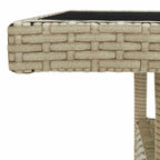 vidaXL Garten-Esstisch Beige Poly Rattan und Glas