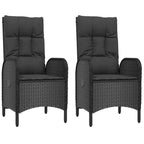 vidaXL Gartenstühle 2 Stk. Poly Rattan Schwarz