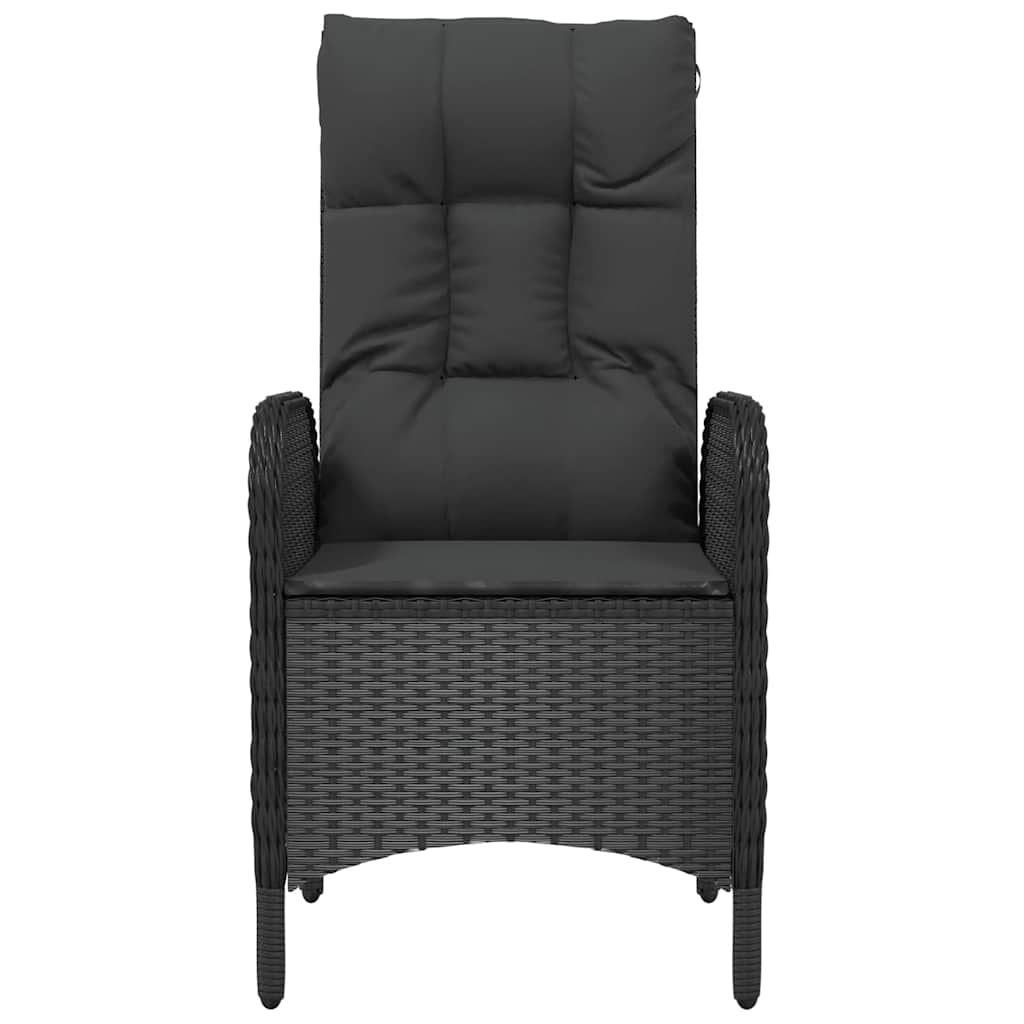 vidaXL Gartenstühle 2 Stk. Poly Rattan Schwarz
