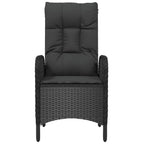 vidaXL Gartenstühle 2 Stk. Poly Rattan Schwarz
