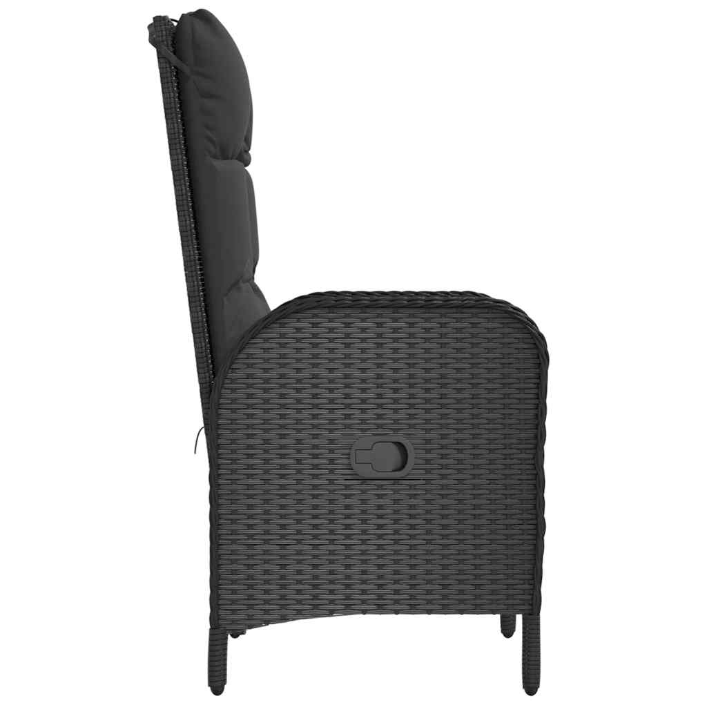 vidaXL Gartenstühle 2 Stk. Poly Rattan Schwarz