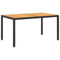 vidaXL Gartentisch 150x90x75 cm Akazienholz und Poly Rattan Schwarz