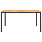 vidaXL Gartentisch 150x90x75 cm Akazienholz und Poly Rattan Schwarz