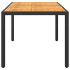 vidaXL Gartentisch 150x90x75 cm Akazienholz und Poly Rattan Schwarz