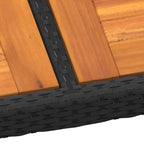 vidaXL Gartentisch 150x90x75 cm Akazienholz und Poly Rattan Schwarz