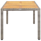 vidaXL Gartentisch Grau 190x90x75 cm Poly Rattan und Akazienholz