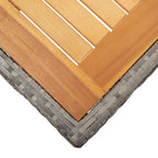 vidaXL Gartentisch Grau 190x90x75 cm Poly Rattan und Akazienholz