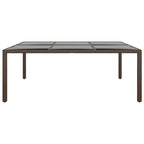 vidaXL Gartentisch mit Glasplatte Braun 200x150x75 cm Rattan
