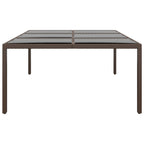 vidaXL Gartentisch mit Glasplatte Braun 200x150x75 cm Rattan