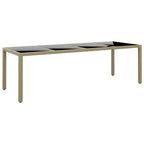 vidaXL Gartentisch mit Glasplatte Beige Poly Rattan
