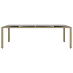 vidaXL Gartentisch mit Glasplatte Beige Poly Rattan