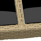 vidaXL Gartentisch mit Glasplatte Beige Poly Rattan