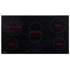 vidaXL Glaskeramik-Kochfeld mit 5 Platten Touch Control 77 cm 8500 W