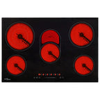 vidaXL Glaskeramik-Kochfeld mit 5 Platten Touch Control 90cm cm 8500 W