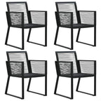 vidaXL Gartenstühle 4 Stk. Seil Rattan Schwarz