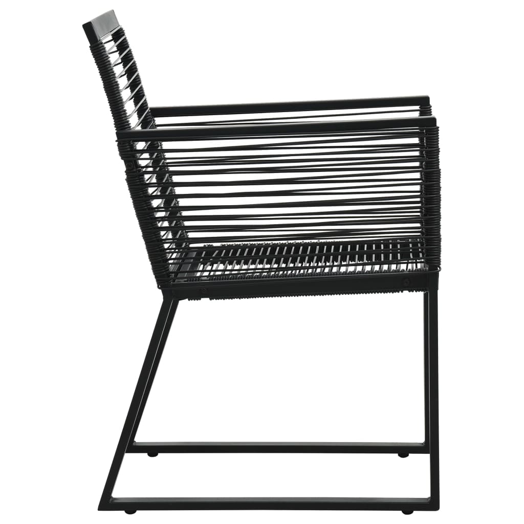 vidaXL Gartenstühle 4 Stk. Seil Rattan Schwarz