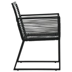 vidaXL Gartenstühle 4 Stk. Seil Rattan Schwarz