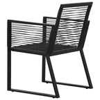 vidaXL Gartenstühle 4 Stk. Seil Rattan Schwarz