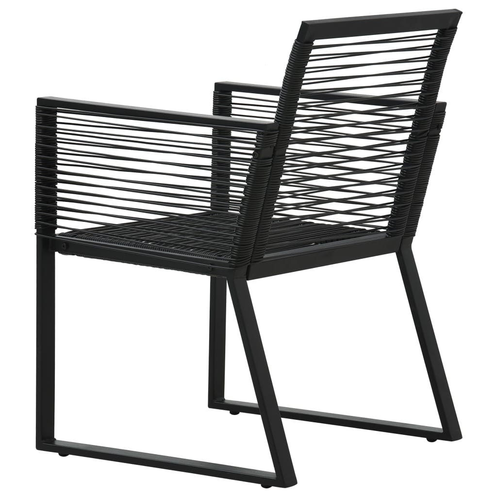 vidaXL Gartenstühle 4 Stk. Seil Rattan Schwarz