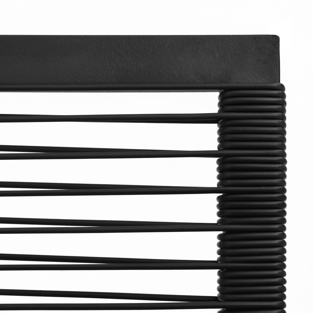 vidaXL Gartenstühle 4 Stk. Seil Rattan Schwarz