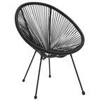 vidaXL Moon-Gartenstühle 2 Stk. Rattan Schwarz