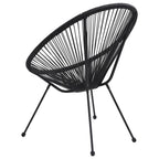 vidaXL Moon-Gartenstühle 2 Stk. Rattan Schwarz