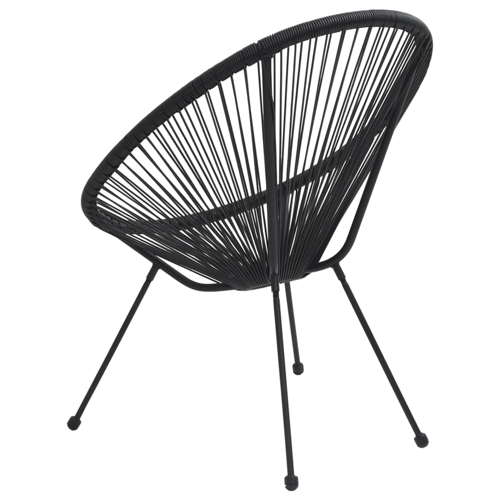 vidaXL Moon-Gartenstühle 2 Stk. Rattan Schwarz