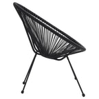 vidaXL Moon-Gartenstühle 2 Stk. Rattan Schwarz