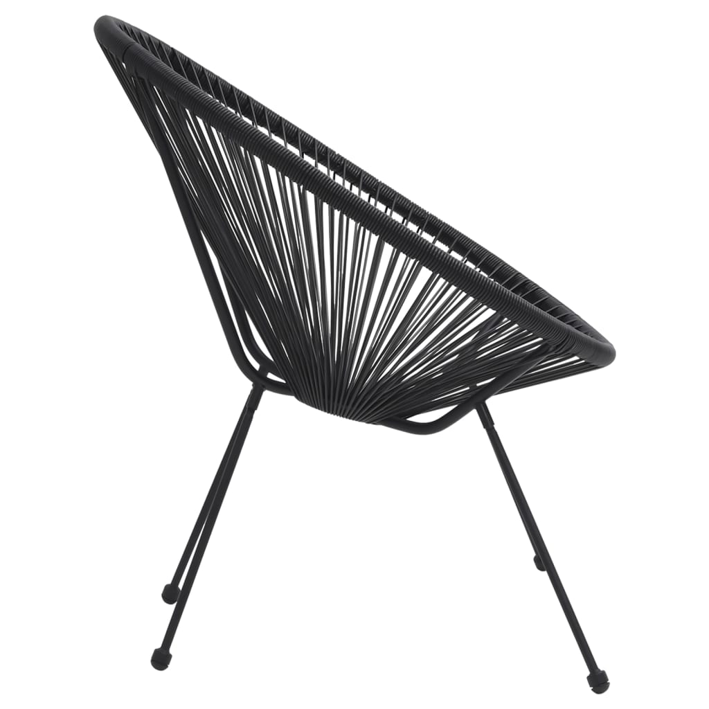 vidaXL Moon-Gartenstühle 2 Stk. Rattan Schwarz