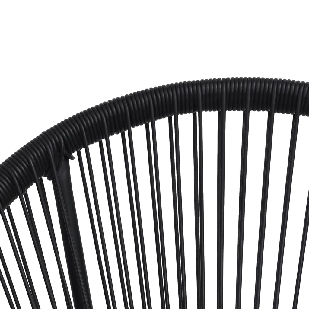 vidaXL Moon-Gartenstühle 2 Stk. Rattan Schwarz