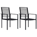 vidaXL Gartenstühle 2 Stk. PVC Rattan Schwarz