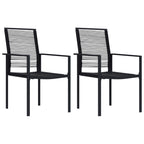 vidaXL Gartenstühle 2 Stk. PVC Rattan Schwarz
