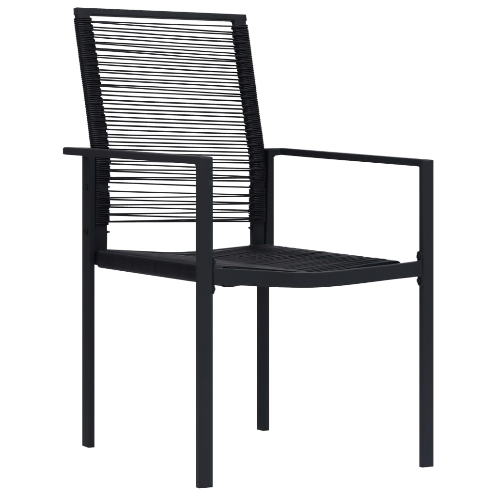 vidaXL Gartenstühle 2 Stk. PVC Rattan Schwarz