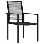 vidaXL Gartenstühle 2 Stk. PVC Rattan Schwarz