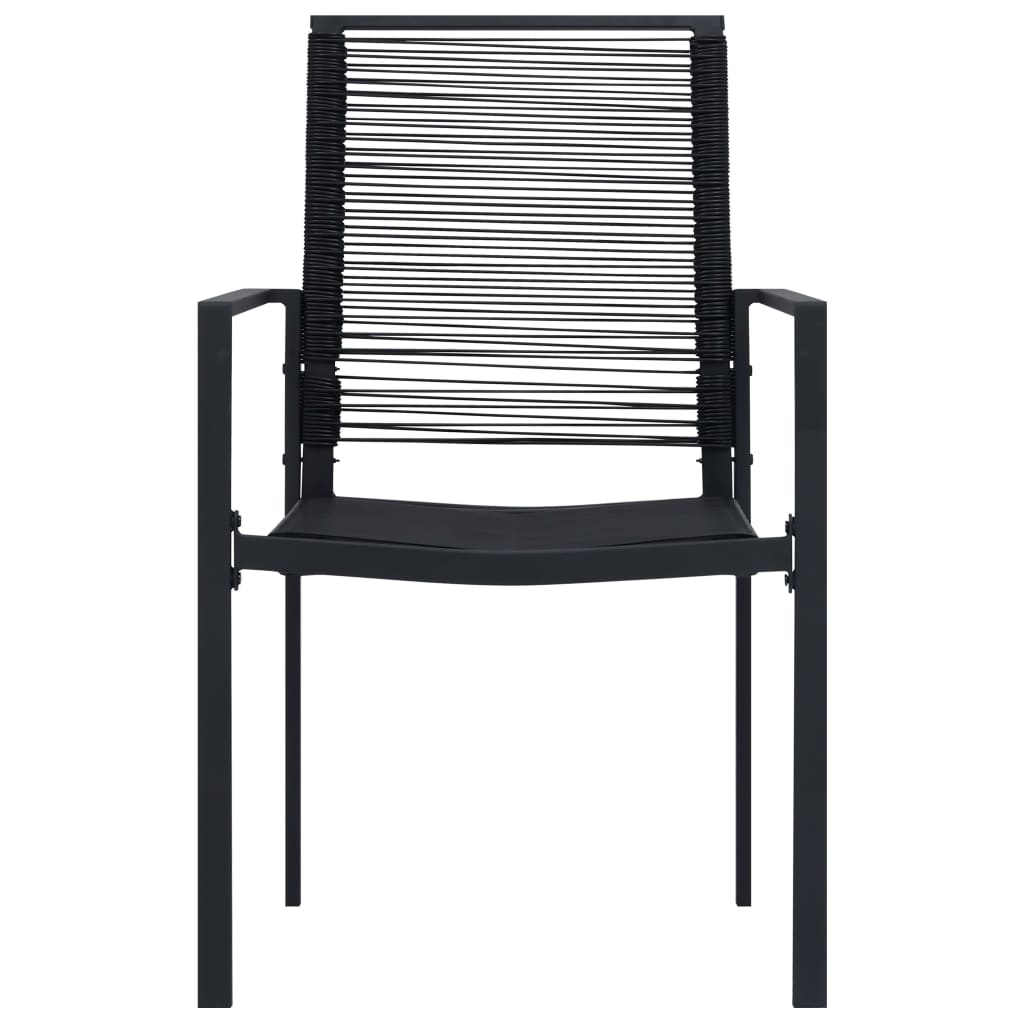 vidaXL Gartenstühle 2 Stk. PVC Rattan Schwarz